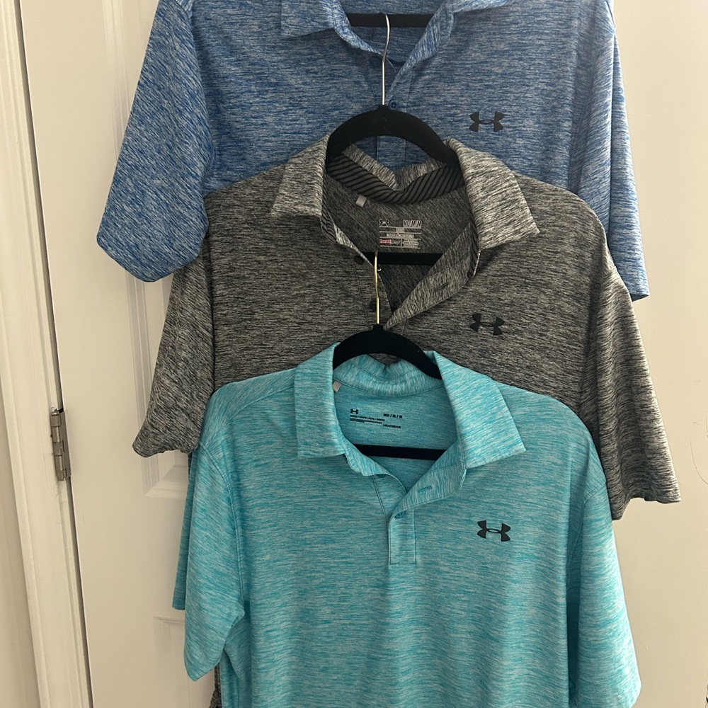 Under Armour Teal and Gray Polo Shirt Duo